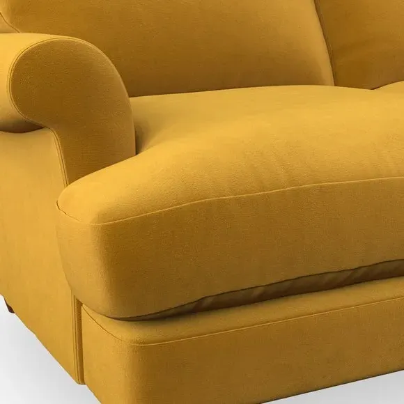 2-Seater Sofa with Scroll Arms - Amber Gold