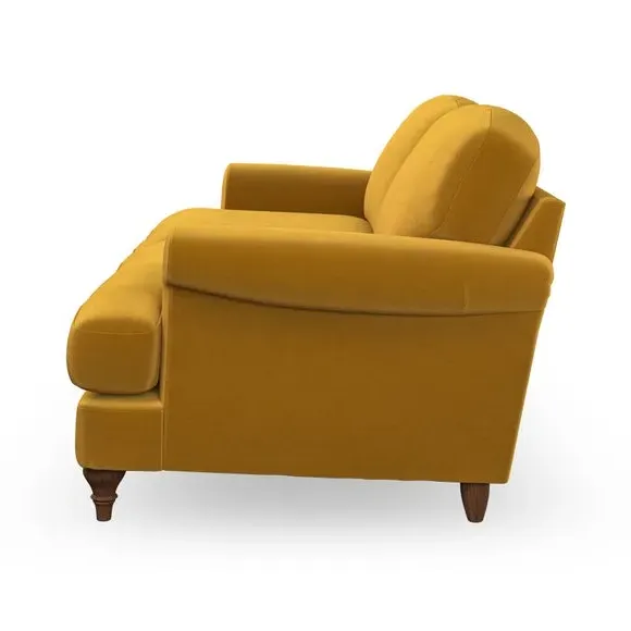 2-Seater Sofa with Scroll Arms - Amber Gold
