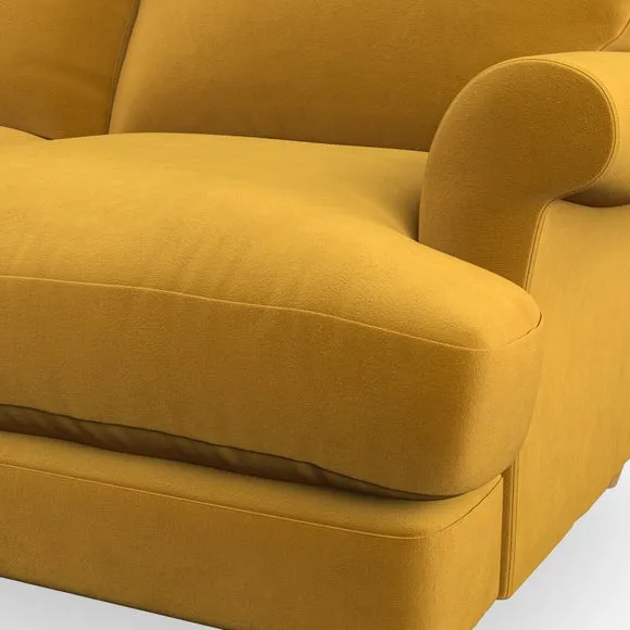 2-Seater Sofa with Scroll Arms - Amber, Velvet