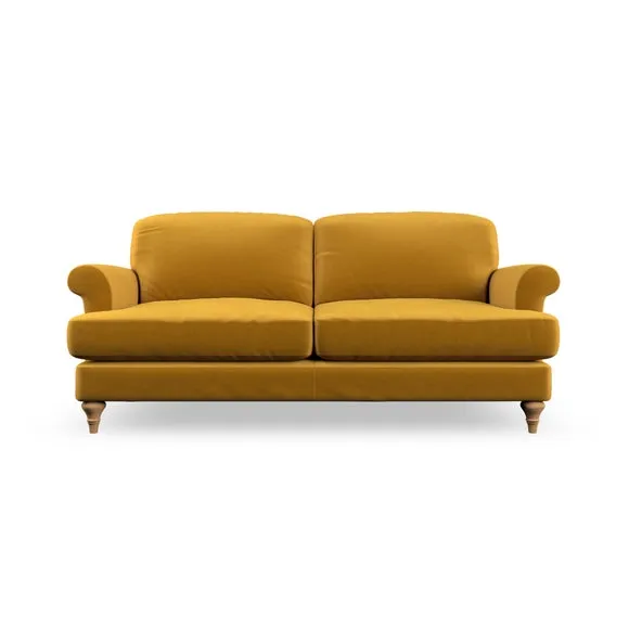 2-Seater Sofa with Scroll Arms - Amber, Velvet