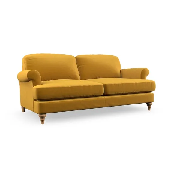 2-Seater Sofa with Scroll Arms - Amber, Velvet