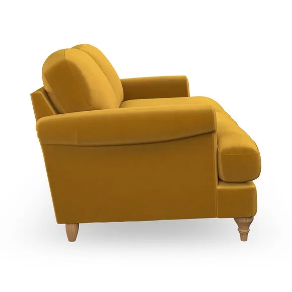 2-Seater Sofa with Scroll Arms - Amber, Velvet