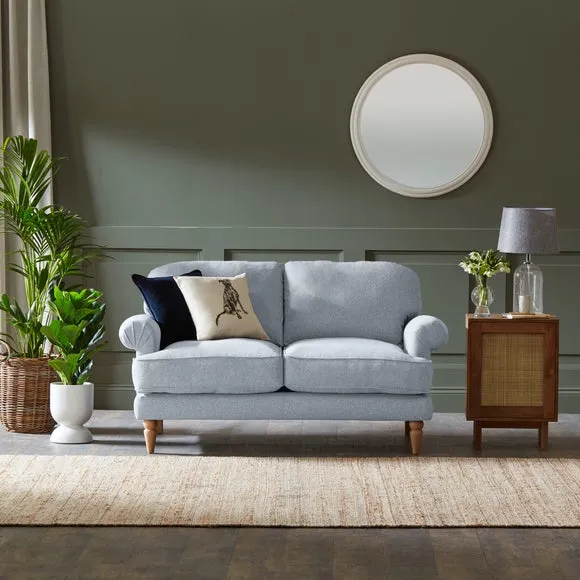 2-Seater Sofa with Scroll Arms - Blue, Fabric image