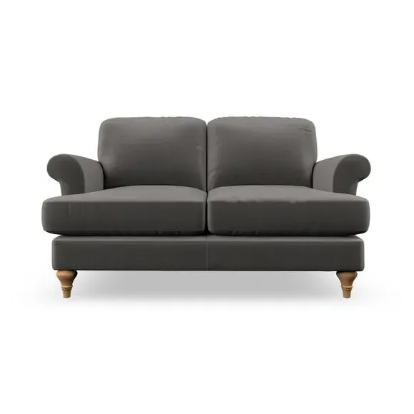 2-Seater Sofa with Scroll Arms - Charcoal