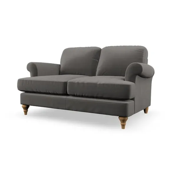2-Seater Sofa with Scroll Arms - Charcoal