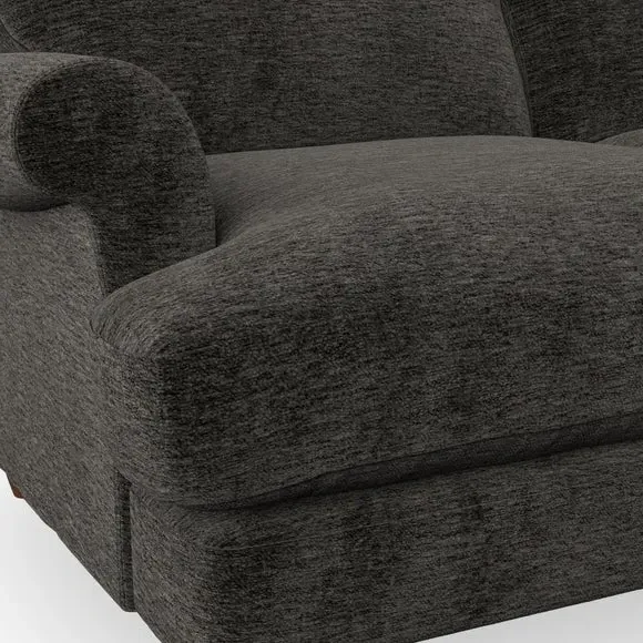 2-Seater Sofa with Scroll Arms - Charcoal, Chenille