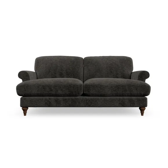 2-Seater Sofa with Scroll Arms - Charcoal, Chenille