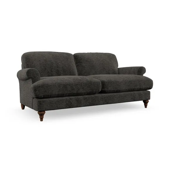 2-Seater Sofa with Scroll Arms - Charcoal, Chenille