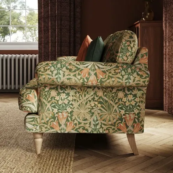2-Seater Sofa with Scroll Arms - Fennel, Velvet