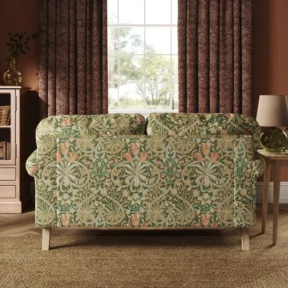 2-Seater Sofa with Scroll Arms - Fennel, Velvet