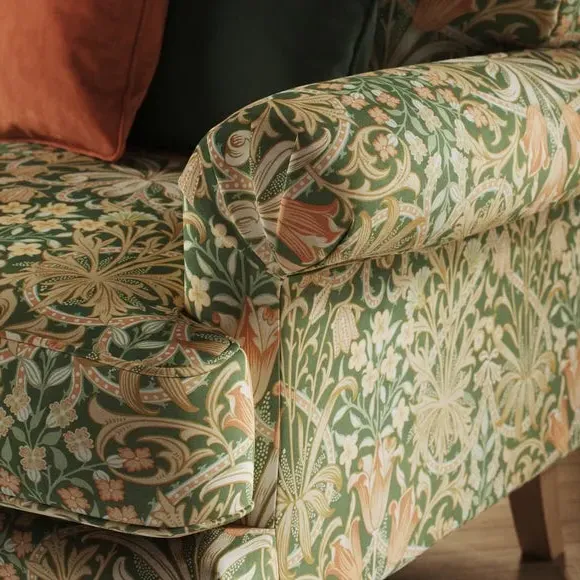 2-Seater Sofa with Scroll Arms - Fennel, Velvet