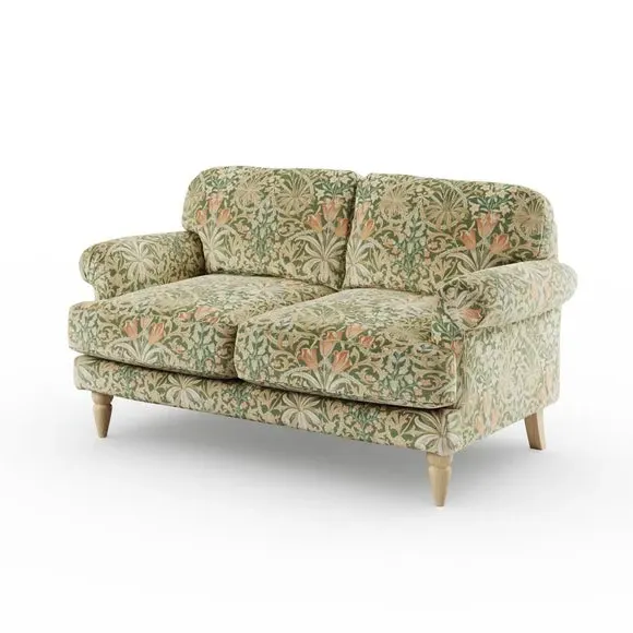 2-Seater Sofa with Scroll Arms - Fennel, Velvet