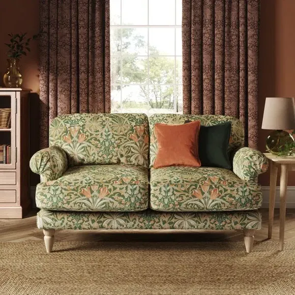 2-Seater Sofa with Scroll Arms - Fennel, Velvet image