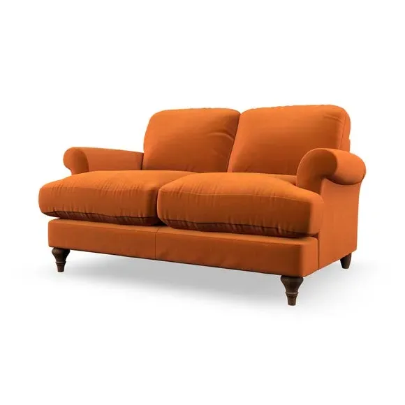 2-Seater Sofa with Scroll Arms - Ginger