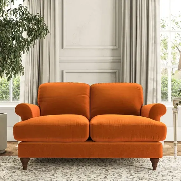 2-Seater Sofa with Scroll Arms - Ginger