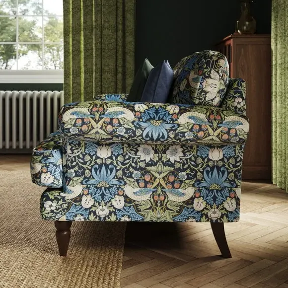 2-Seater Sofa with Scroll Arms - Midnight, Velvet