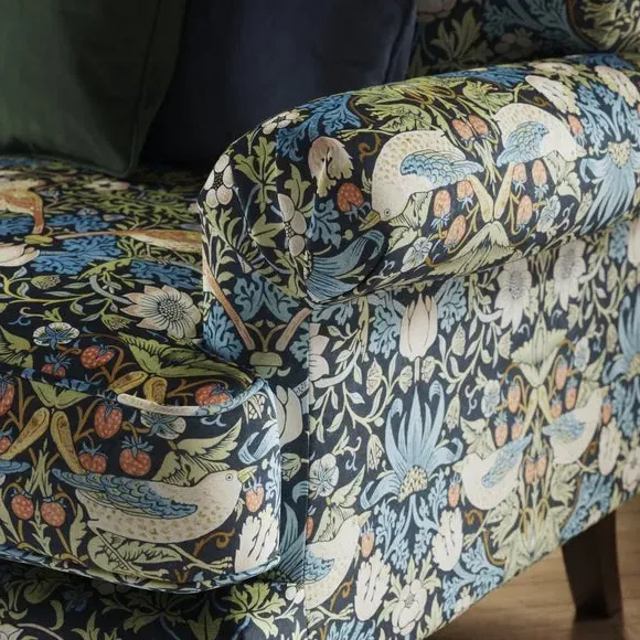2-Seater Sofa with Scroll Arms - Midnight, Velvet