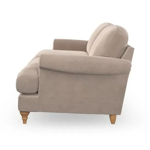2-Seater Sofa with Scroll Arms - Natural, Velvet