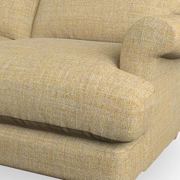 2-Seater Sofa with Scroll Arms - Ochre, Fabric