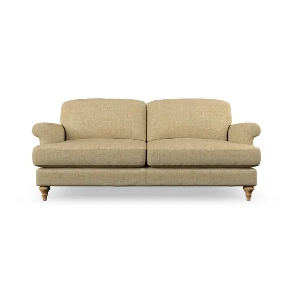 2-Seater Sofa with Scroll Arms - Ochre, Fabric