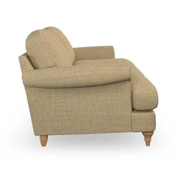 2-Seater Sofa with Scroll Arms - Ochre, Fabric