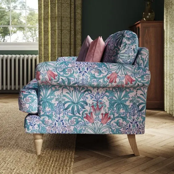 2-Seater Sofa with Scroll Arms - Peony, Velvet