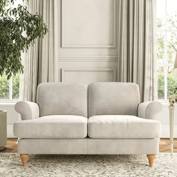 2-Seater Sofa with Scroll Arms - Sandstone