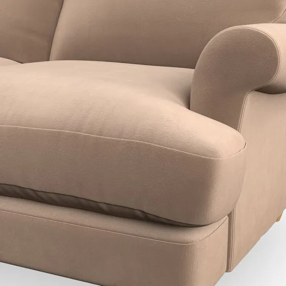 2-Seater Sofa with Scroll Arms - Taupe, Velvet
