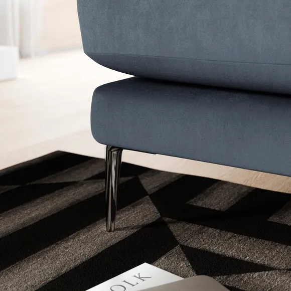 2-Seater Sofa with Square Arms - Denim, Velvet