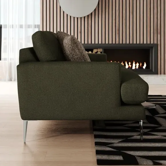 2-Seater Sofa with Square Arms - Forest, Boucle