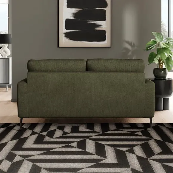 2-Seater Sofa with Square Arms - Forest, Boucle
