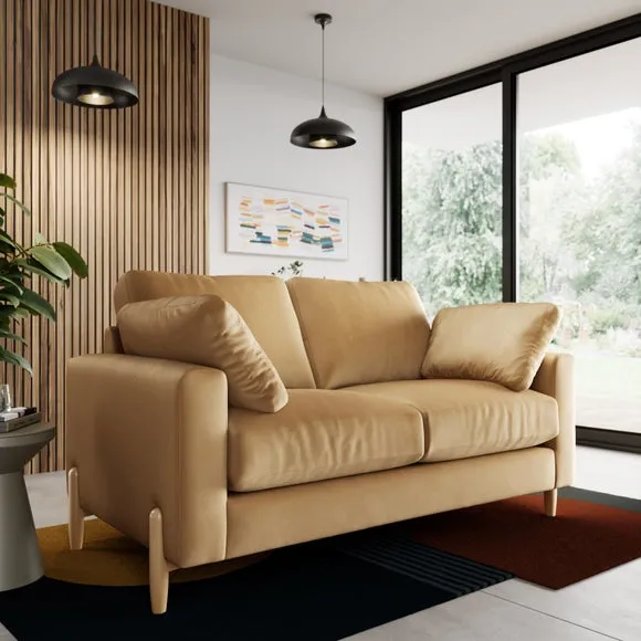 2-Seater Sofa with Square Arms - Honey, Velvet