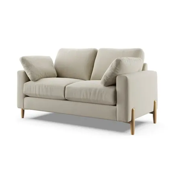 2-Seater Sofa with Square Arms - Natural