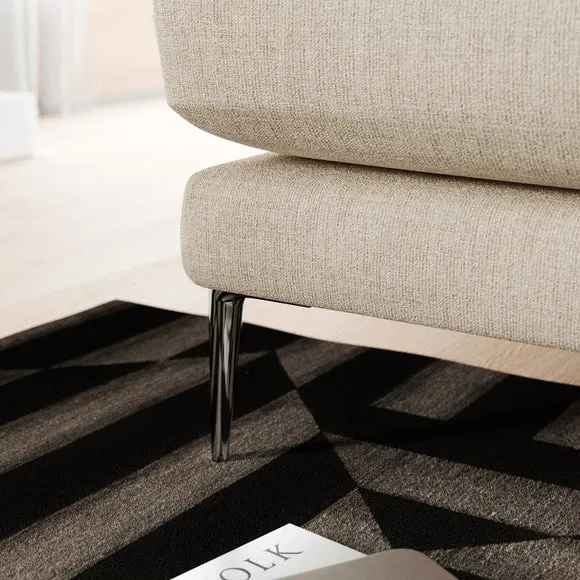 2-Seater Sofa with Square Arms - Natural, Fabric