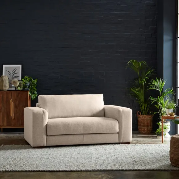 2-Seater Sofa with Square Arms - Natural Weave