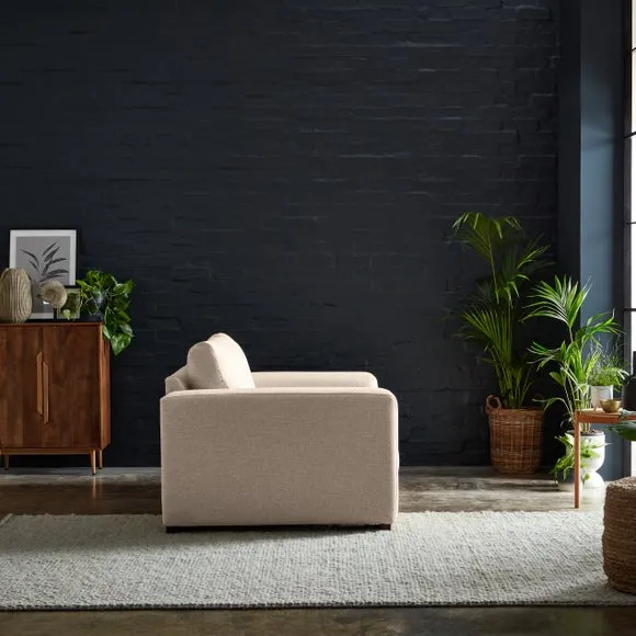 2-Seater Sofa with Square Arms - Natural Weave