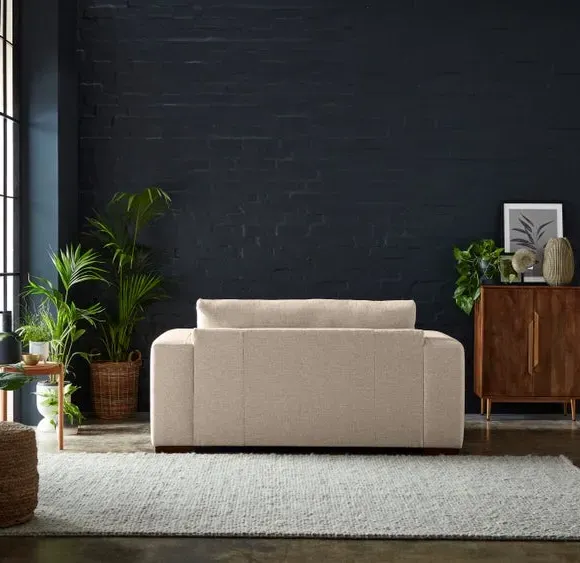 2-Seater Sofa with Square Arms - Natural Weave
