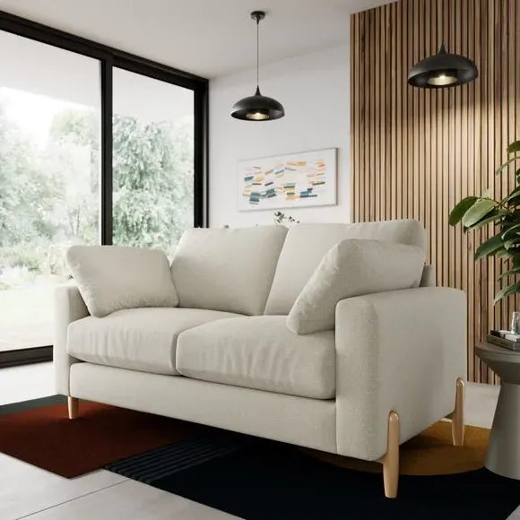 2-Seater Sofa with Square Arms - Natural image