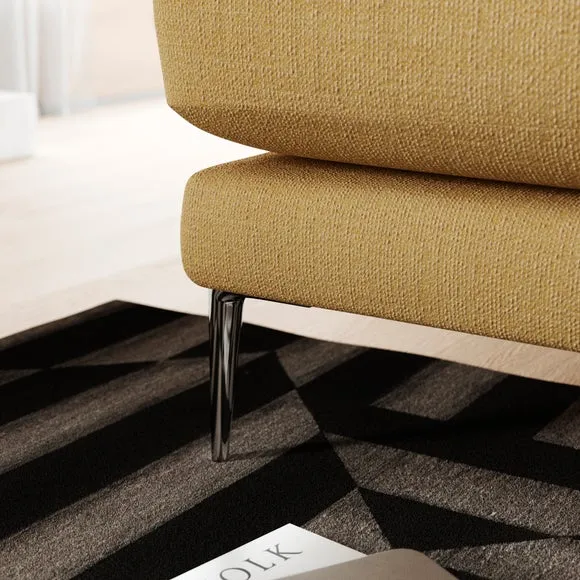 2-Seater Sofa with Square Arms - Ochre, Fabric