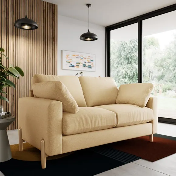 2-Seater Sofa with Square Arms - Ochre