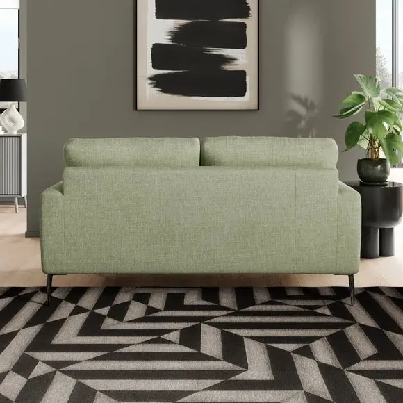 2-Seater Sofa with Square Arms - Sage, Fabric