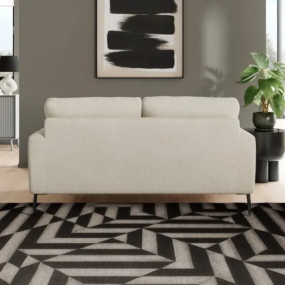 2-Seater Sofa with Square Arms - Sandstone, Boucle