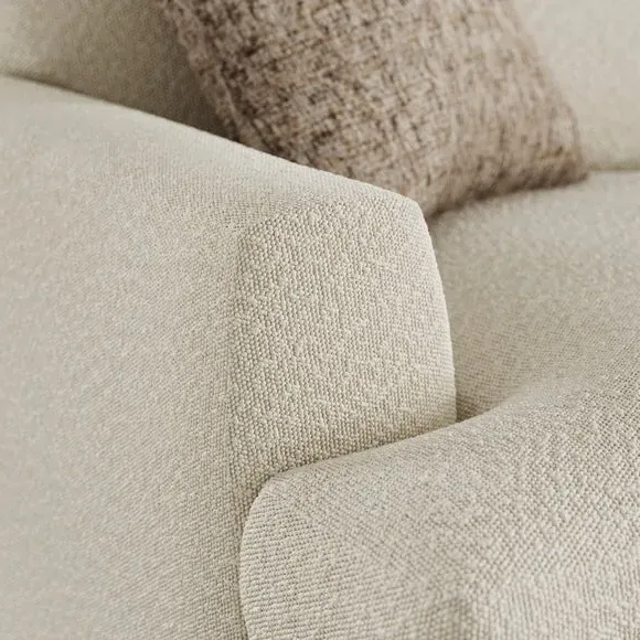 2-Seater Sofa with Square Arms - Sandstone, Boucle