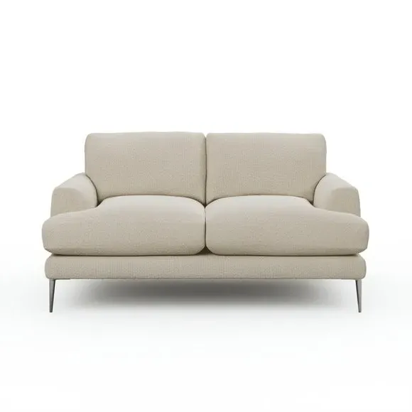 2-Seater Sofa with Square Arms - Sandstone, Boucle