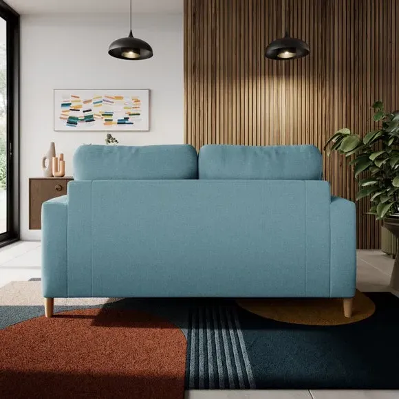 2-Seater Sofa with Square Arms - Teal