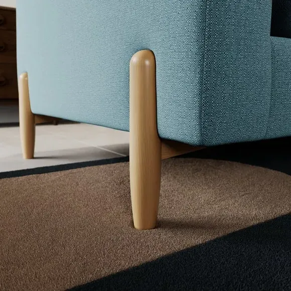 2-Seater Sofa with Square Arms - Teal
