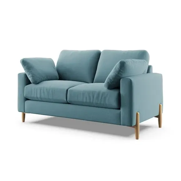 2-Seater Sofa with Square Arms - Teal
