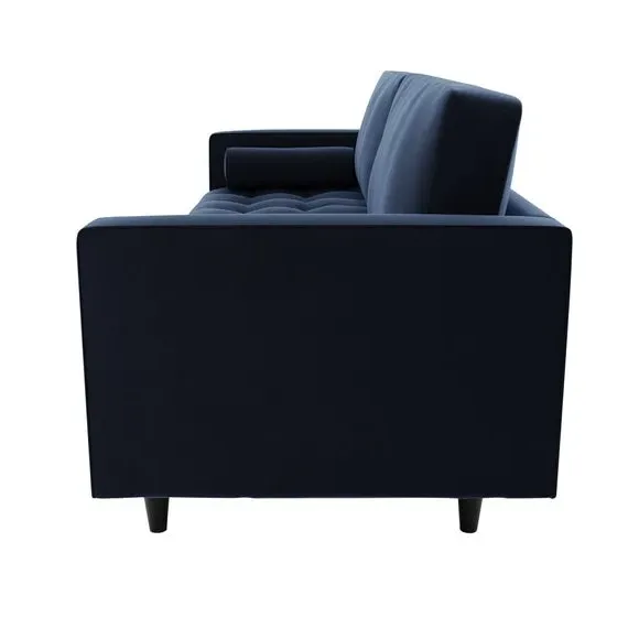 2-Seater Sofa with Tufted Cushions - Navy, Velvet