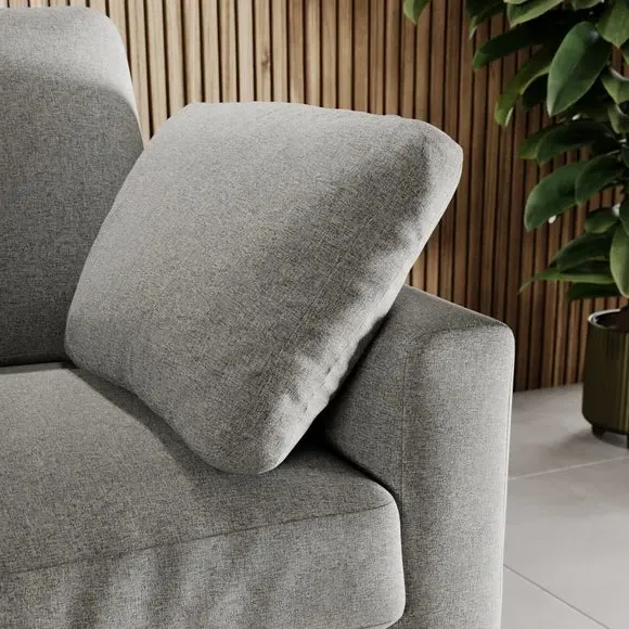 2-Seater Sofa with Wooden Legs - Grey, Fabric