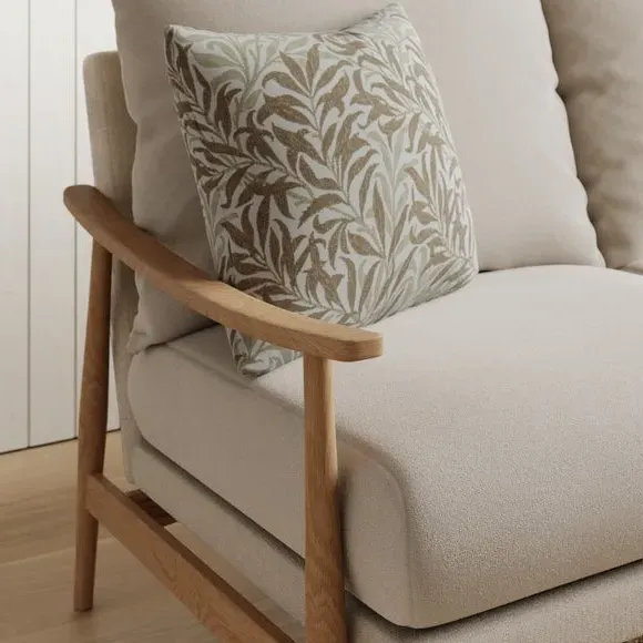 2-Seater Sofa Wooly Textured - Natural, Fabric